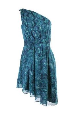 Rachel Rachel Roy Новое зеленое платье с драпировкой и принтом на одно плечо 14 $ 109