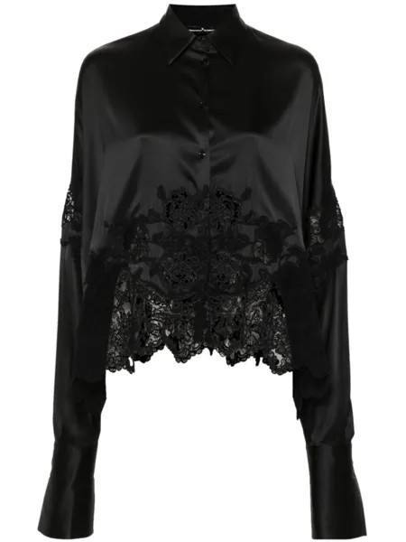Ermanno Scervino рубашка с кружевом, черный