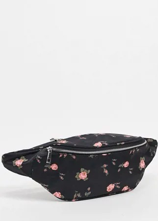 Большая сумка-кошелек на пояс с цветочным принтом ASOS DESIGN-Многоцветный