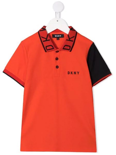 Dkny Kids рубашка поло с вышитым логотипом
