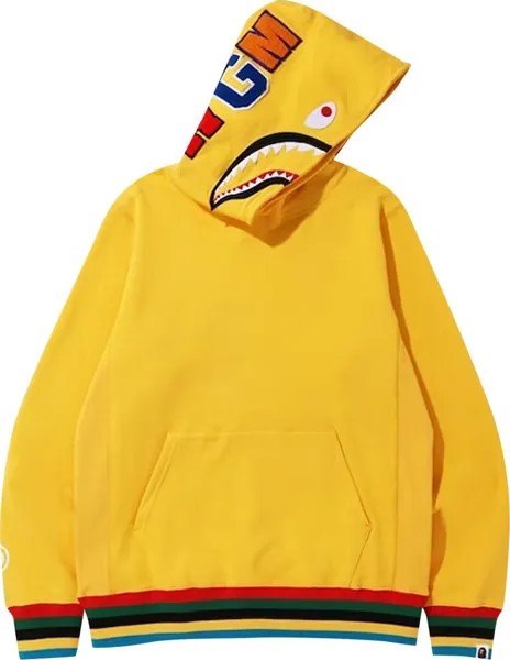 Худи BAPE Shark Line Rib Pullover Hoodie 'Yellow', желтый