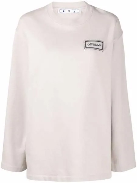 Off-White толстовка с нашивкой-логотипом