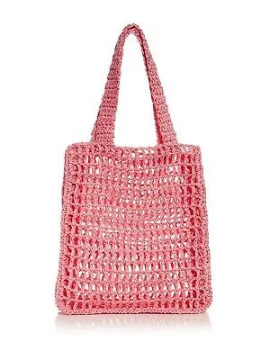 AQUA Женская розовая однотонная сумка-тоут с двойным плоским ремешком, связанная крючком, кошелек
