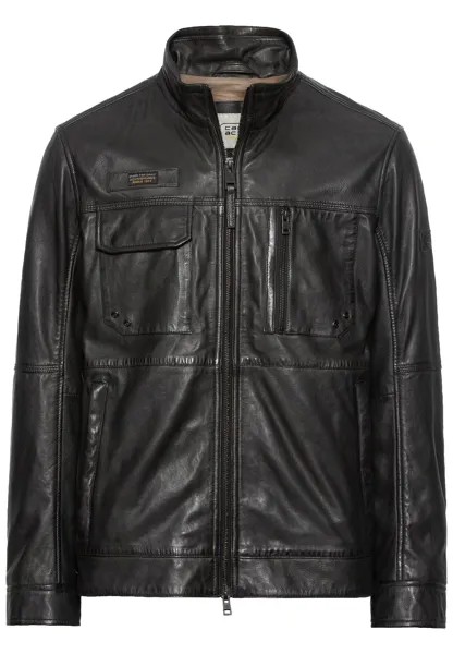Кожаная куртка Camel Active Lederblouson mit Stehkragen, черный