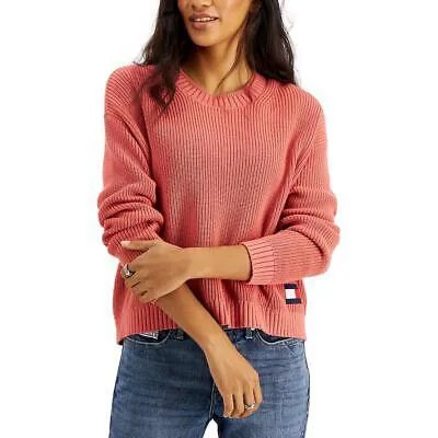 Tommy Jeans Женская розовая вязаная уютная рубашка-свитер в рубчик M BHFO 3080