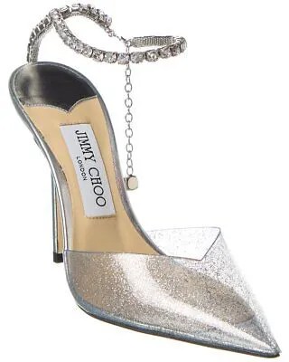 Женские туфли-лодочки Jimmy Choo Saeda 100 с блестками из плексигласа и кожи