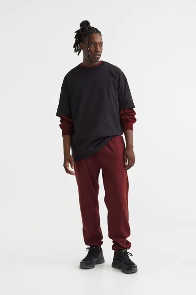Спортивные брюки мужские H&M 1035205013 бордовые L (доставка из-за рубежа)