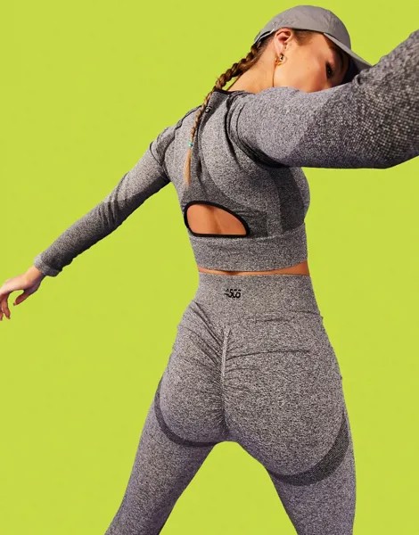 Бесшовный укороченный лонгслив ASOS 4505-Серый