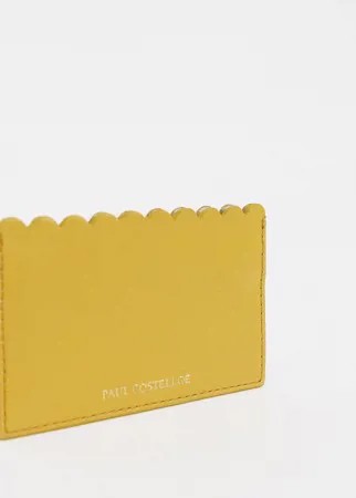 Кожаный кошелек для карт горчичного цвета с фигурным краем Paul Costelloe-Коричневый