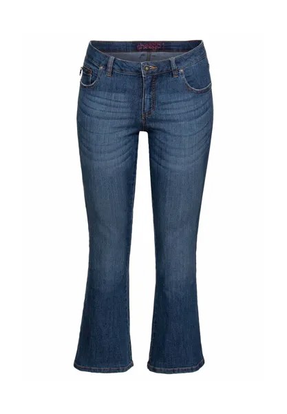 Джинсы с 5 карманами и эффектами поношенности sheego, цвет Blue Denim