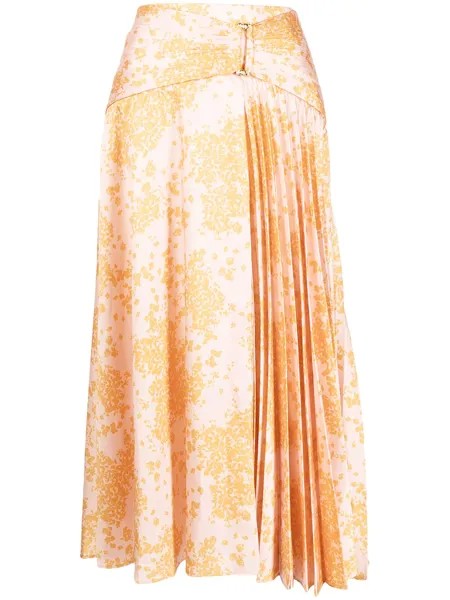 Acler плиссированная юбка миди с цветочным принтом
