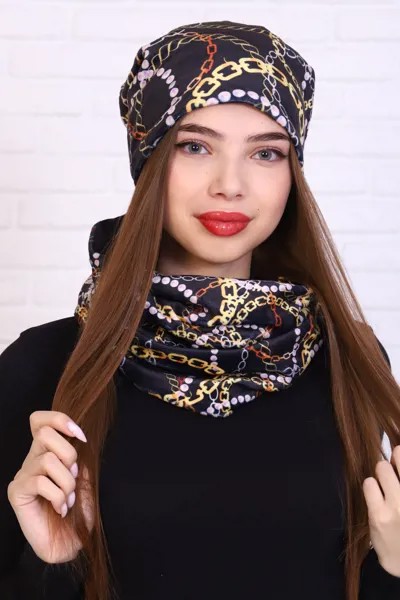 Комплект женский шапка и шарф-снуд iv83599 56-58