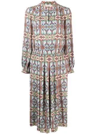 Tory Burch платье миди с геометричным принтом и складками