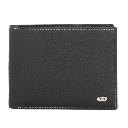 Портмоне Petek 1855 2173.234.KD1, натуральная кожа, матовая фактура, 2 отделения для банкнот, отделения для карт и монет, подарочная упаковка, черный