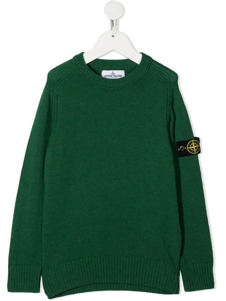 Stone Island Junior свитер с круглым вырезом и нашивкой-логотипом