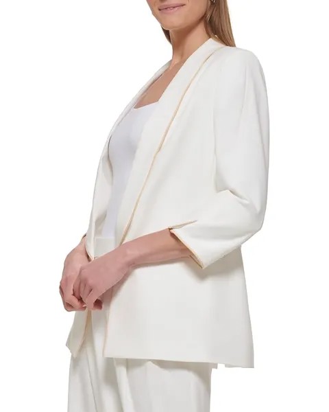 Блейзер DKNY Shawl Collar Piped Open Blazer, цвет White/Sand