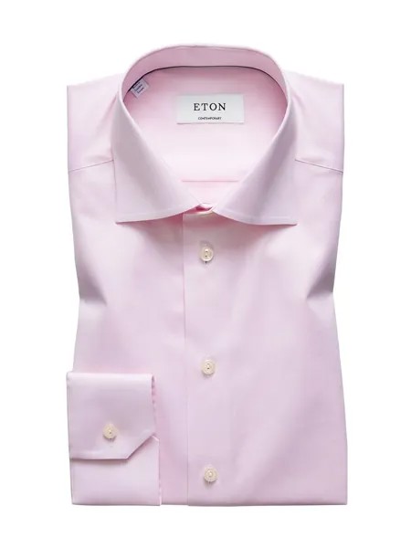 Классическая рубашка современного кроя из твила Eton, розовый