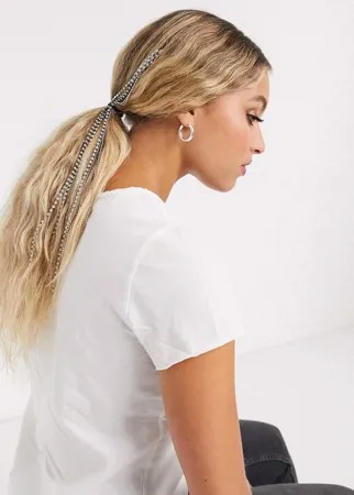 Заколка для волос с кристаллами Topshop-Серебряный