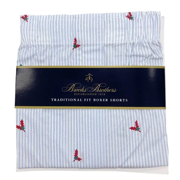 Шорты-боксеры Brooks Brothers с традиционной посадкой, нижнее белье, синий, белый, с принтом Холли