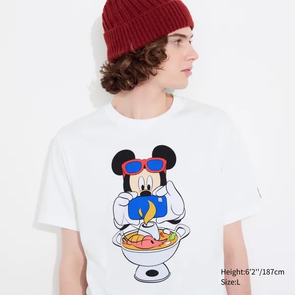 Футболка Uniqlo Mickey Mouse in Thailand с коротким рукавом, белый