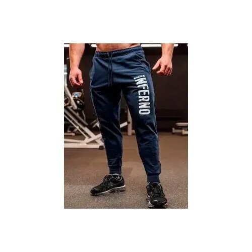 Брюки Inferno Style, спортивные, свободный силуэт, карманы, размер 3XL, синий