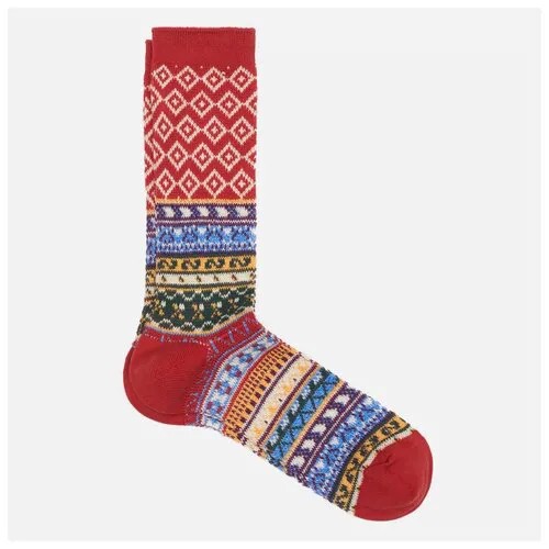 Носки Anonymous Ism Fair Isle Jacquard Crew синий, Размер 44-46 EU