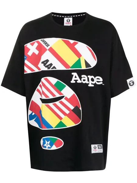 AAPE BY *A BATHING APE® футболка оверсайз с принтом