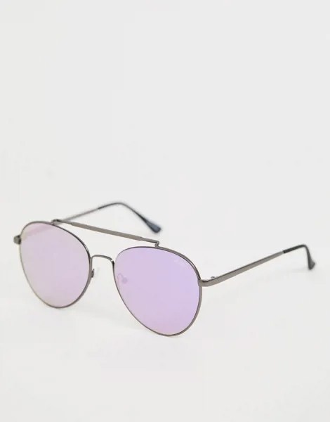 Солнцезащитные очки-авиаторы Quay-Серый