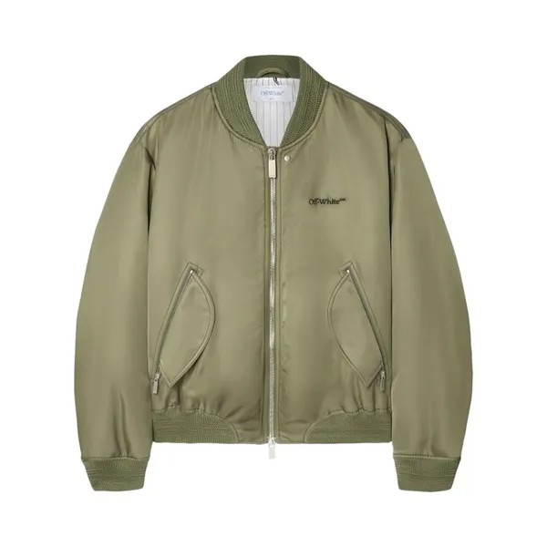 Куртка Off-White Contrast Stitch Bomber Jacket, цвет Military Green