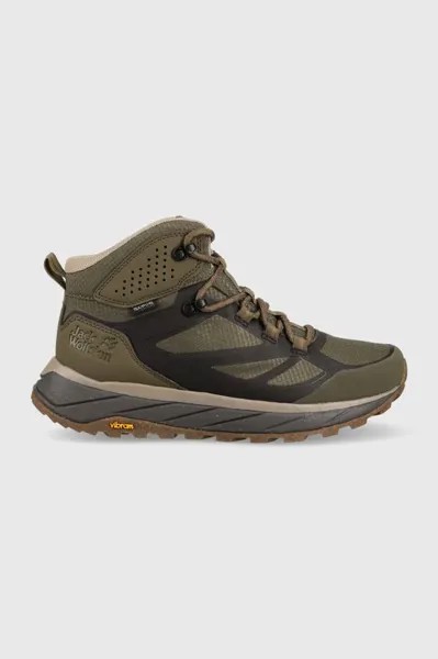 Кроссовки Terraventure Texapore Mid Jack Wolfskin, зеленый