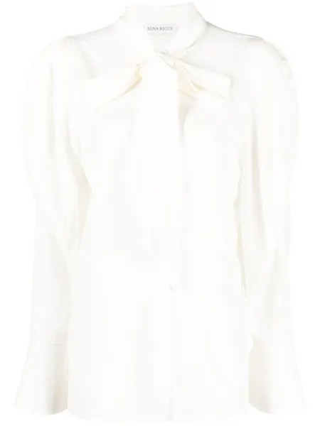 Nina Ricci silk crepe de chine blouse, белый