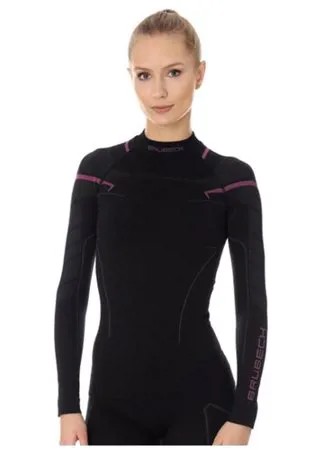 Термобелье женское Brubeck футболка с длинным рукавом THERMO NILIT HEAT черная/розовая XS