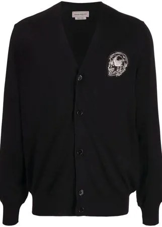 Alexander McQueen кардиган с нашивкой-логотипом и V-образным вырезом