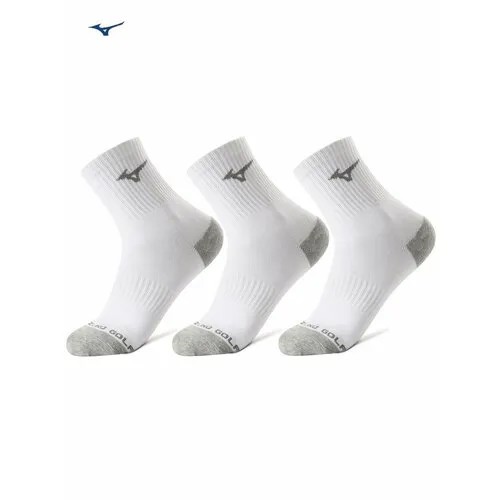 Носки Mizuno Golf, 3 пары, размер 41-46, серый, белый