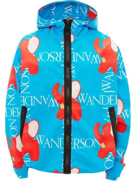 JW Anderson куртка с капюшоном и логотипом, синий