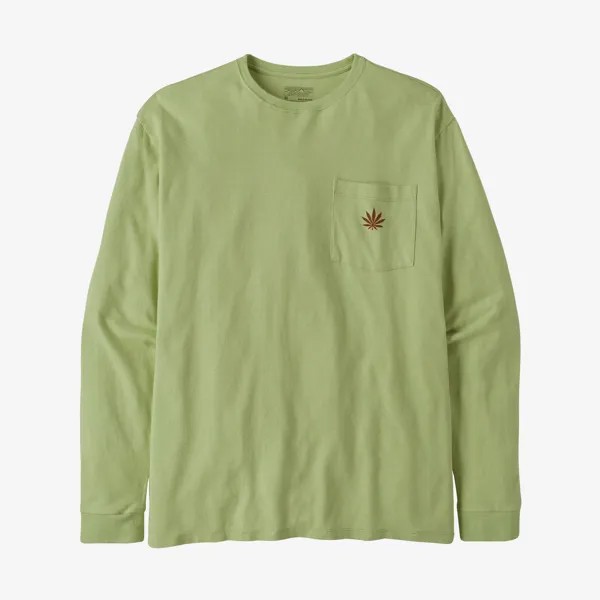 Мужская футболка с рабочим карманом и длинными рукавами Patagonia, цвет Hemp Leaf: Friend Green