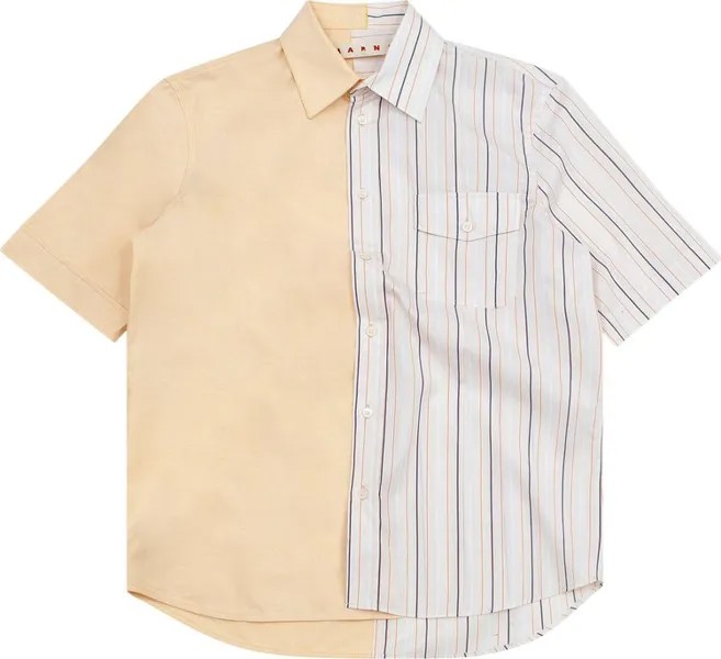 Рубашка Marni Half Poplin Striped 'Ivory', желтый