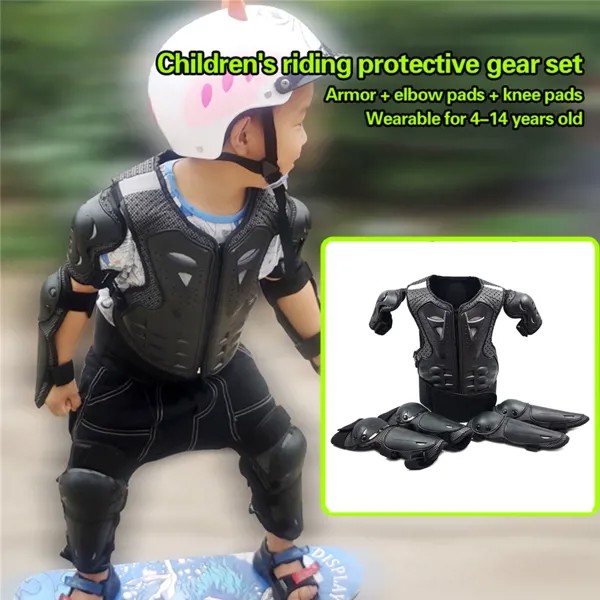 Защитное снаряжение для мотоцикла, Детская армированная одежда, защитный костюм для езды по бездорожью, спортивные наколенники, налокотник...