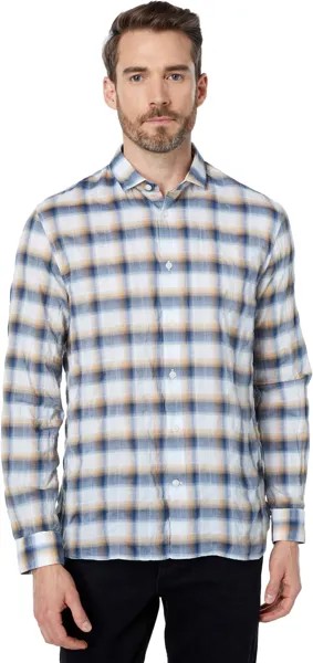 Рубашка John Varvatos Ross Slim Fit Long Sleeve Sport Shirt, Bluff Edge, Button Collar W675Y1, цвет Stream Blue