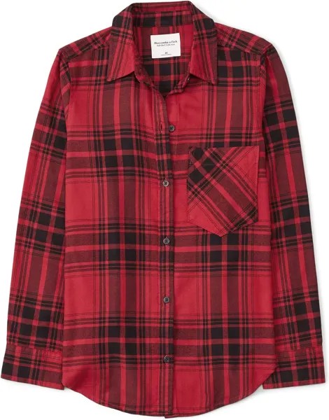 Рубашка Long Sleeve Flannel Abercrombie & Fitch, цвет Red Plaid