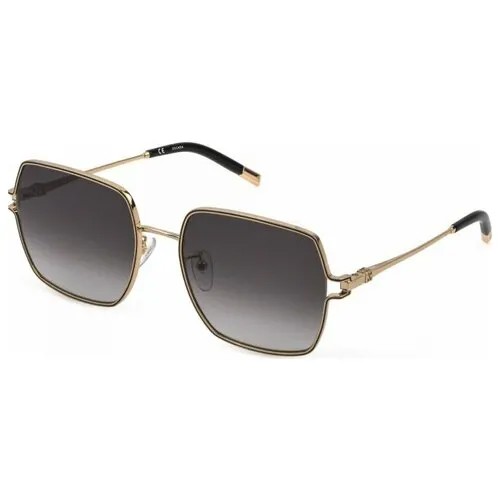 Солнцезащитные очки Escada, прямоугольные, оправа: металл, с защитой от УФ, для женщин, золотой