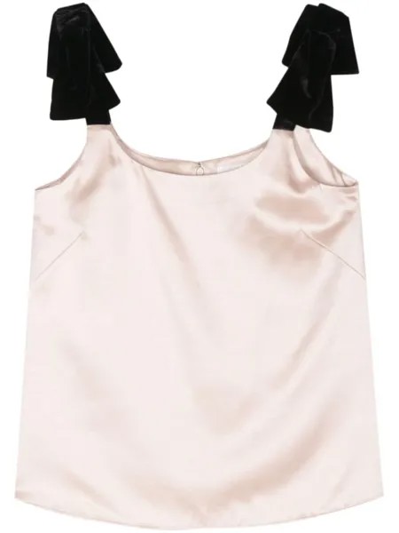 Chloé атласный топ с бантом, розовый
