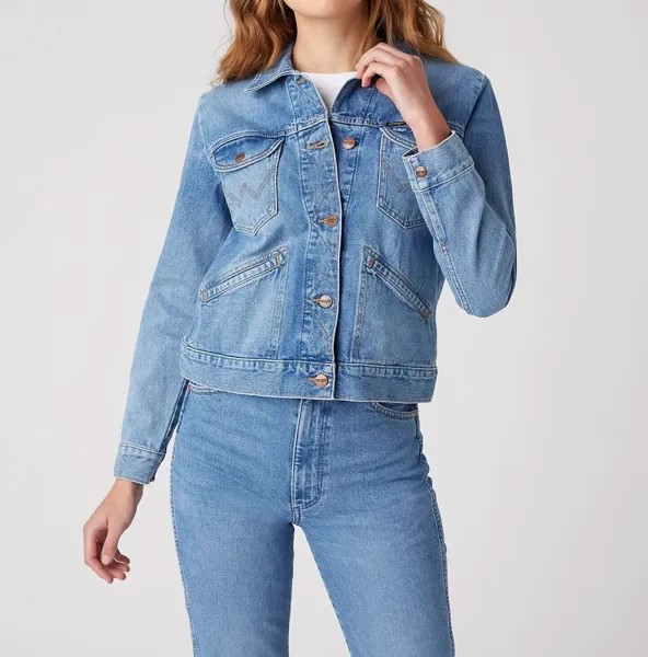 Новая женская куртка в стиле вестерн Wrangler ICONS 124WJ, размеры SML XL Blue Soul Color