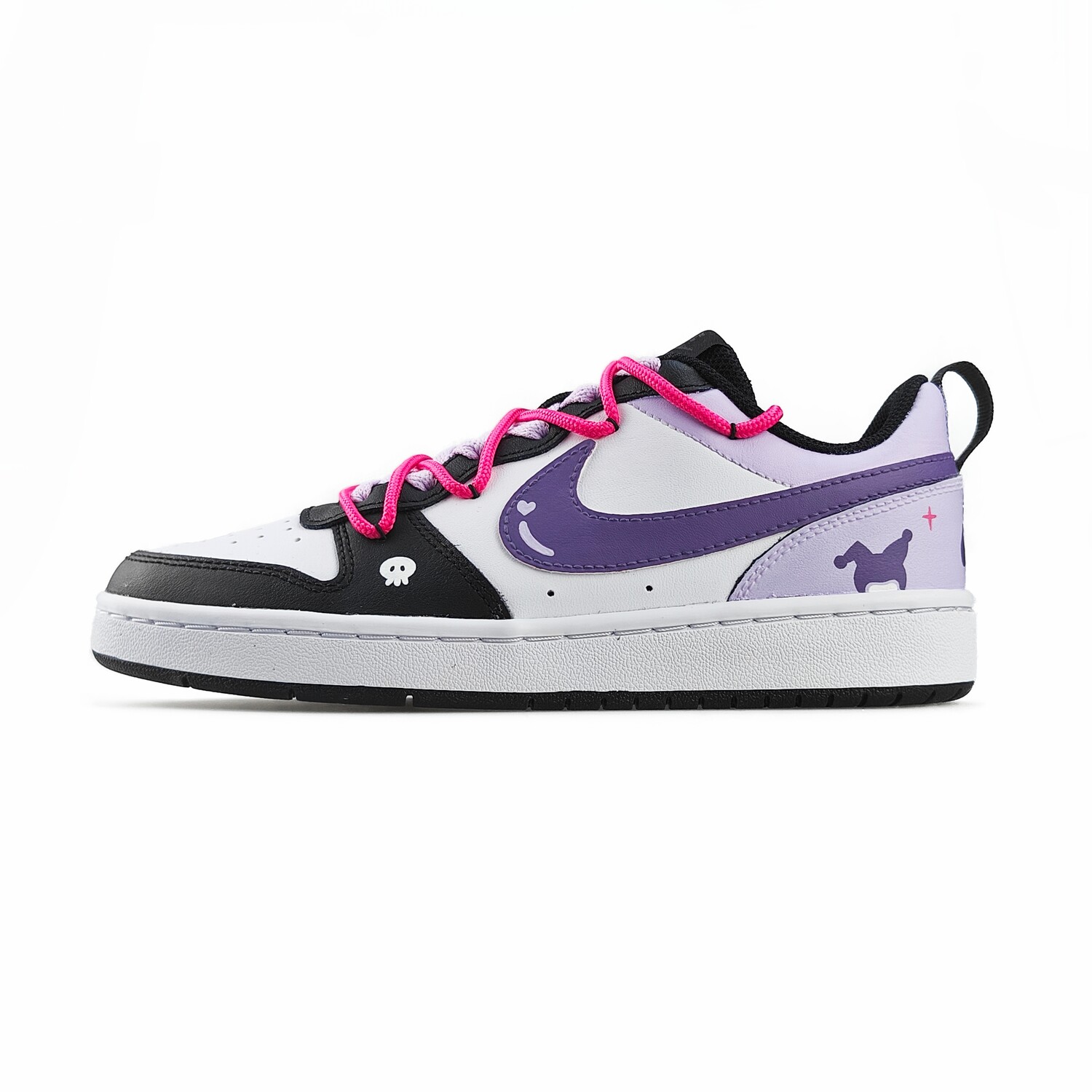 Кроссовки Nike Court Borough Skateboarding Shoes Women's Low-top White/Bright Concord/True Red/Black, красный
