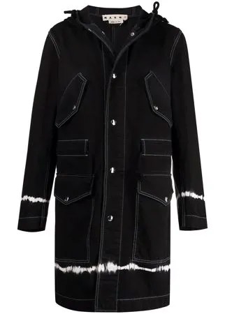 Marni однобортное пальто с контрастной строчкой