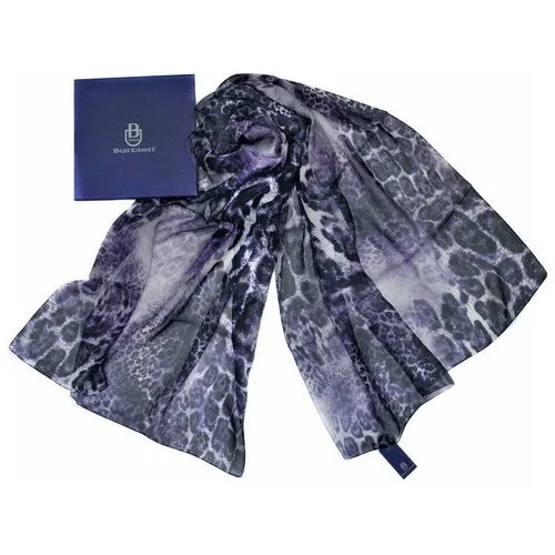Палантин Barbieri, натуральный шелк, 180х70 см, фиолетовый, синий
