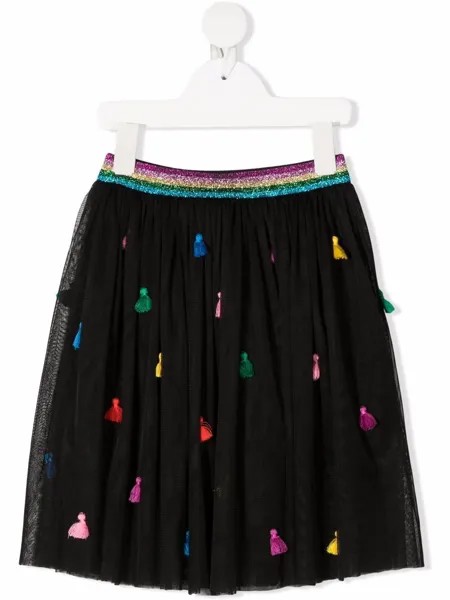 Stella McCartney Kids юбка из тюля с вышивкой
