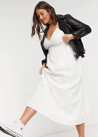 Джинсовое платье-комбинация макси ASOS DESIGN Curve-Белый