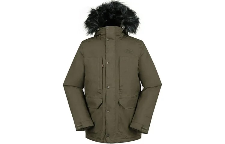 Пуховик мужской пыльно-зеленый The North Face, зеленый
