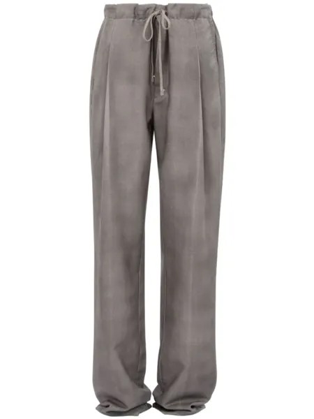 Maison Margiela прямые брюки с кулиской, серый